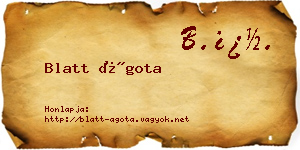 Blatt Ágota névjegykártya