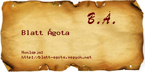 Blatt Ágota névjegykártya